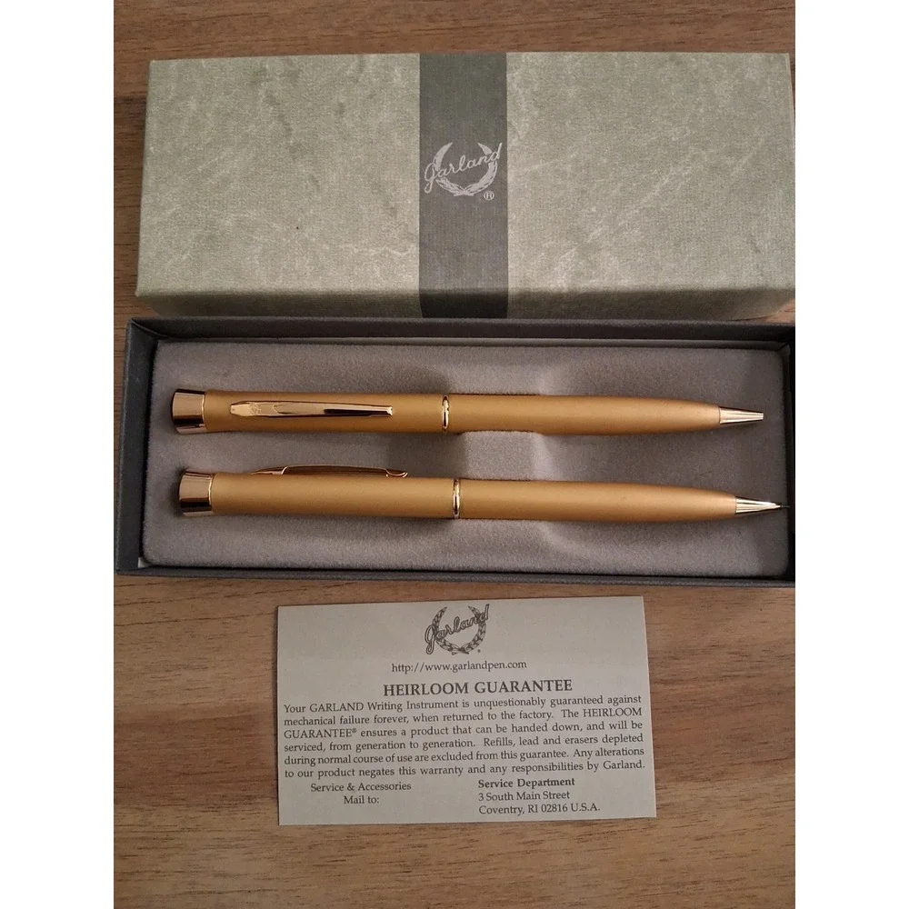 Garland Heirloom Gold Pen & Pencil Set Bubble Top Vintage/New with Opened Box